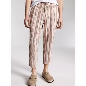 Sun + Stone Walworth Geo-Stripe Cropped Drawstring Pants Men’s XL
